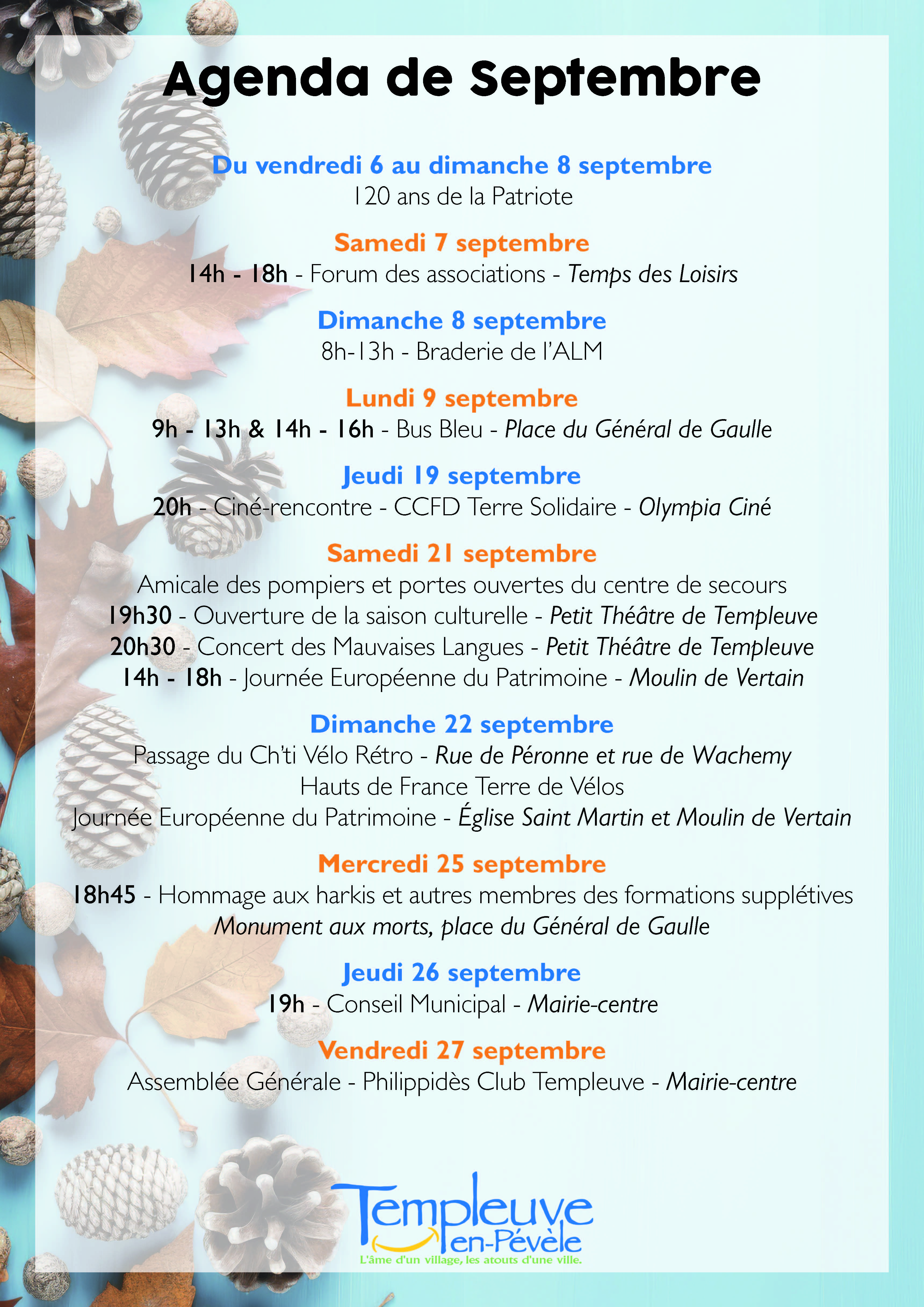 Agenda septembre